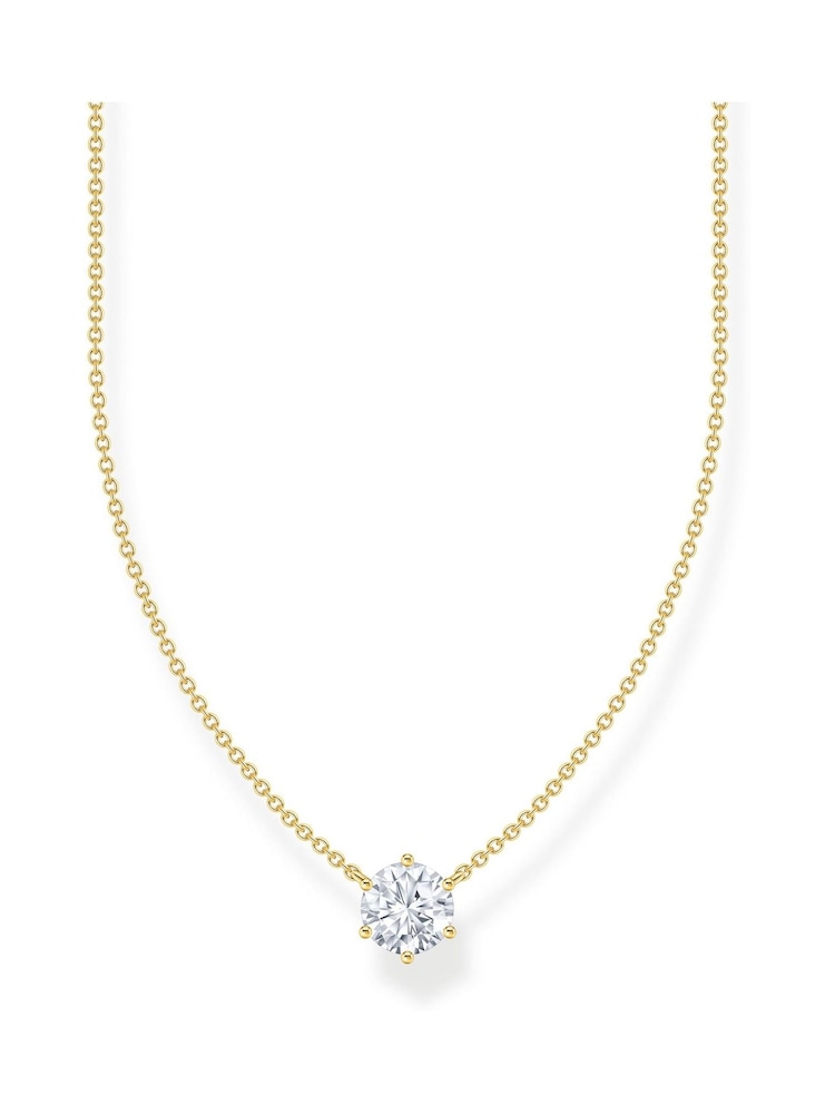 Thomas Sabo Gold Necklace with white zirconia pendant - Image 1 of 3 Thomas Sabo Gold Necklace with white zirconia pendant - Image 1 of 3