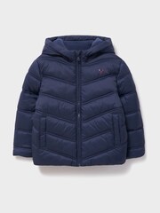 Crew Clothing Blue Cosy Midweight Chevron Puffer Jacket - Image 1 of 3