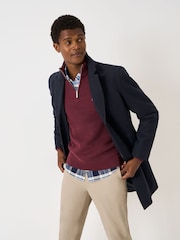 Crew Clothing Blue Petersfield Wool-Blend Crombie - Image 1 of 5