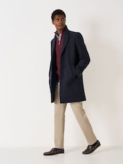 Crew Clothing Blue Petersfield Wool-Blend Crombie - Image 3 of 5
