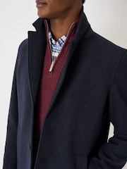Crew Clothing Blue Petersfield Wool-Blend Crombie - Image 4 of 5