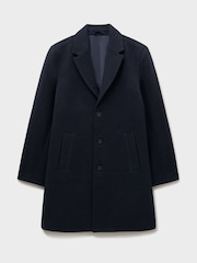 Crew Clothing Blue Petersfield Wool-Blend Crombie - Image 5 of 5