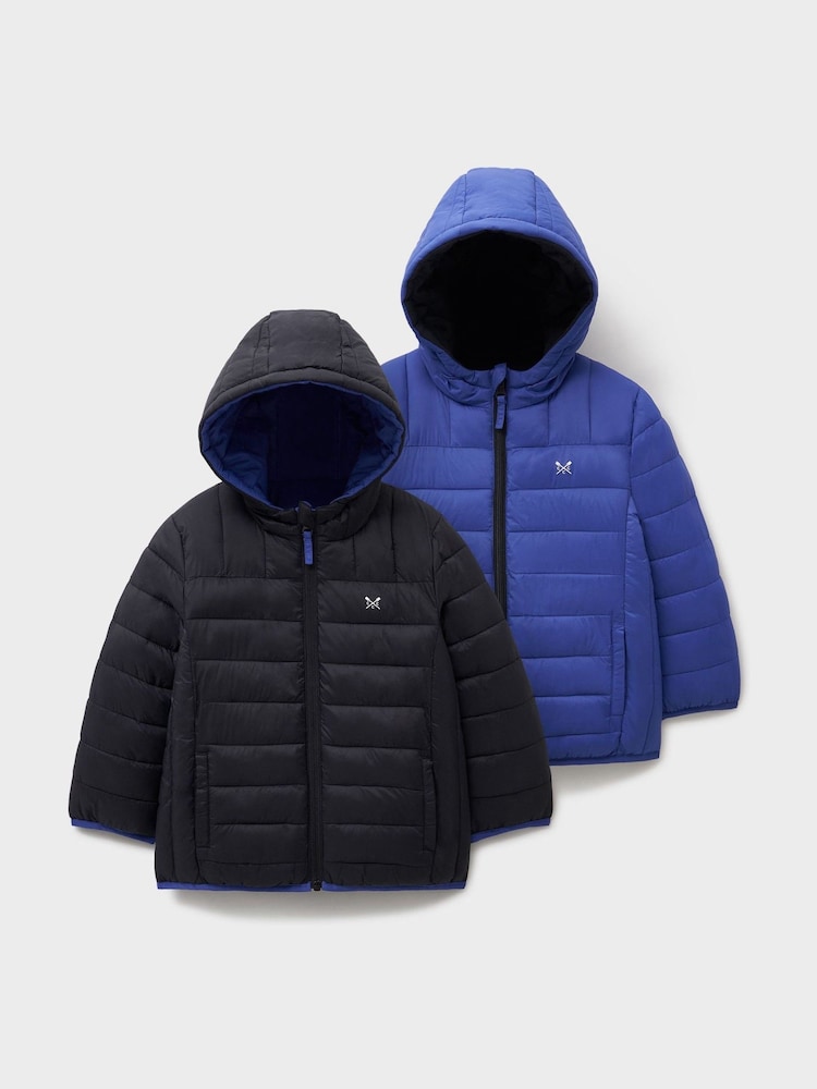 Crew Clothing Blue Reversible Lightweight Lowther Jacket - Image 1 of 3 Crew Clothing Blue Reversible Lightweight Lowther Jacket - Image 1 of 3