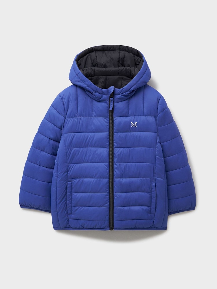 Crew Clothing Blue Reversible Lightweight Lowther Jacket - Image 2 of 3 Crew Clothing Blue Reversible Lightweight Lowther Jacket - Image 2 of 3