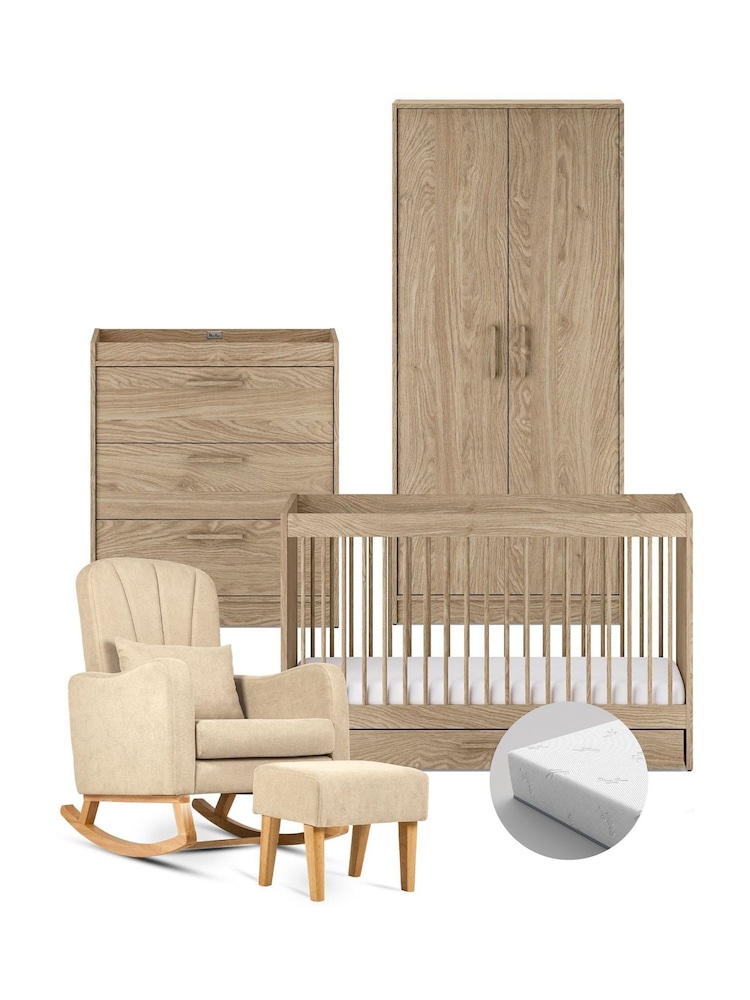 Silver Cross 5 Piece Brown Geneva with Mattress and Carmel Chair Set - Image 1 of 6