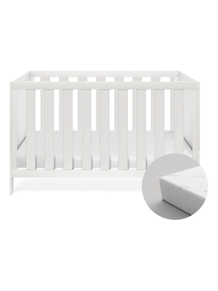 Silver Cross White Bromley Cot Bed with TrueFit Mattress - Image 1 of 5