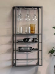 One.World Black Hexham Wine and Glass Rack - Image 1 of 2