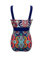 Azul aqua - Roupa de banho Pour Moi Palm Springs Colour Block Tummy Control - Imagem 4 de 4