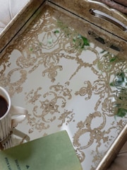 One.World Gold Waltham Rectangular Tray with Decorative Pattern - Image 2 of 2