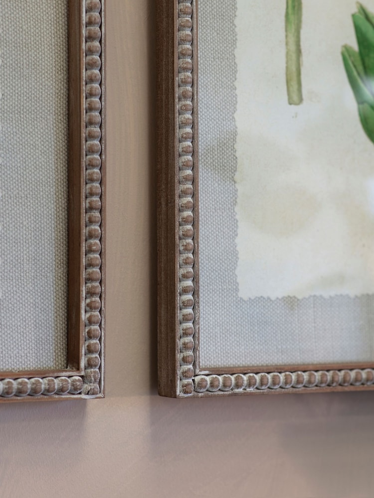 One.World Set of 2 Green Croston Asparagus and Artichoke Framed Wall Arts Print - Image 2 of 2