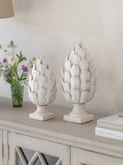 One.World White Stanford Glazed Stone Artichoke - Image 2 of 2