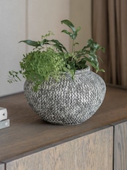 One.World Natural Aldbury Squat Stone Vase - Image 1 of 2