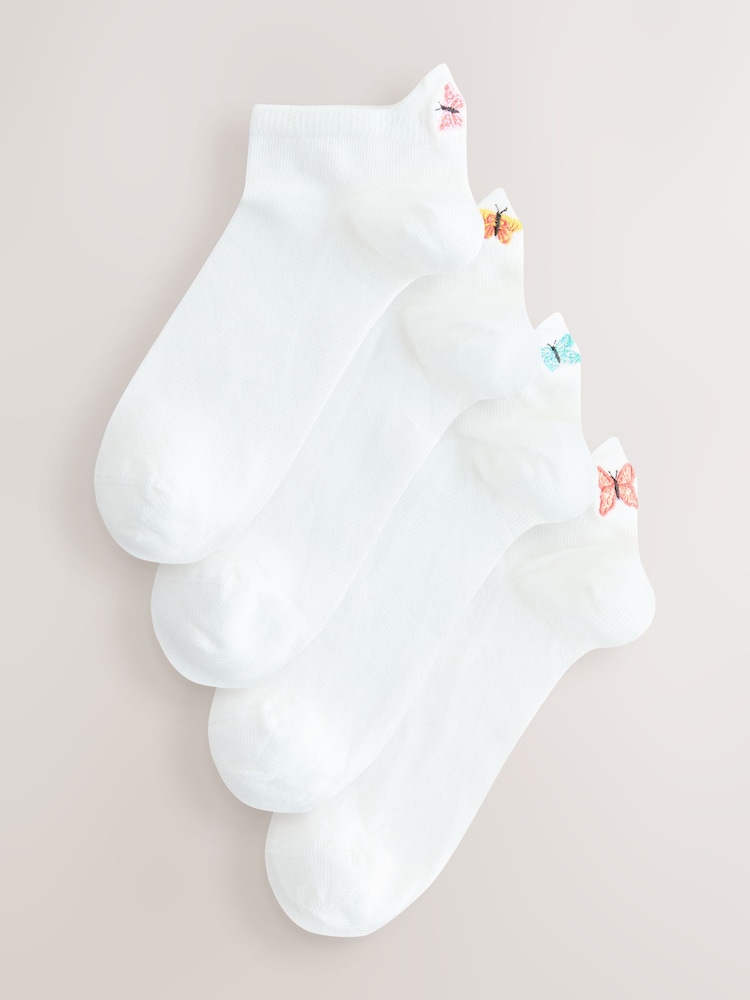فراشة - حزمة من 4 جوارب رياضية مُزيّنة بتطريز - صورة 1 من 7 فراشة - حزمة من 4 جوارب رياضية مُزيّنة بتطريز - صورة 1 من 7