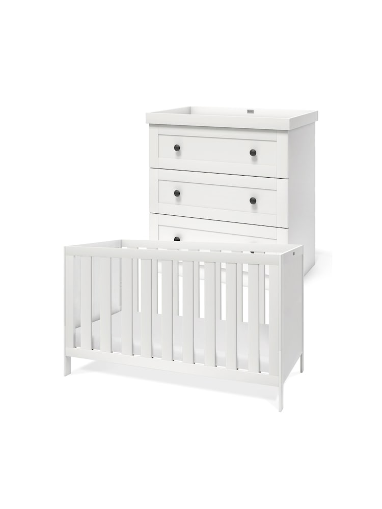 Silver Cross White Bromley Cot Bed and Dresser - Image 1 of 5