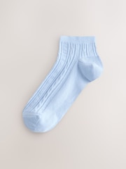 Blue Tonal Textured Trainers Socks 4 Pack - Image 2 of 7
