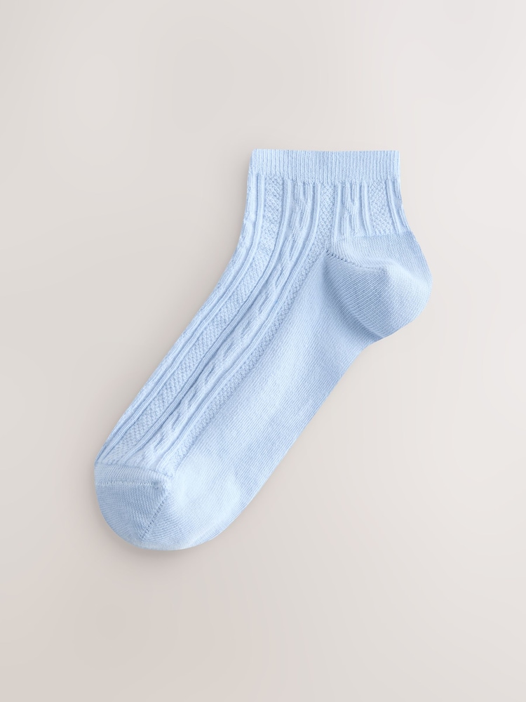 Blue Tonal Textured Trainers Socks 4 Pack - Image 2 of 7