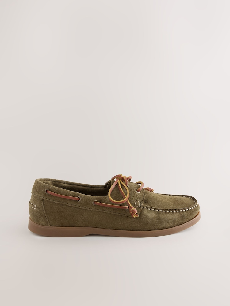 Green Leather Boat Shoes - Image 2 of 7 Green Leather Boat Shoes - Image 2 of 7