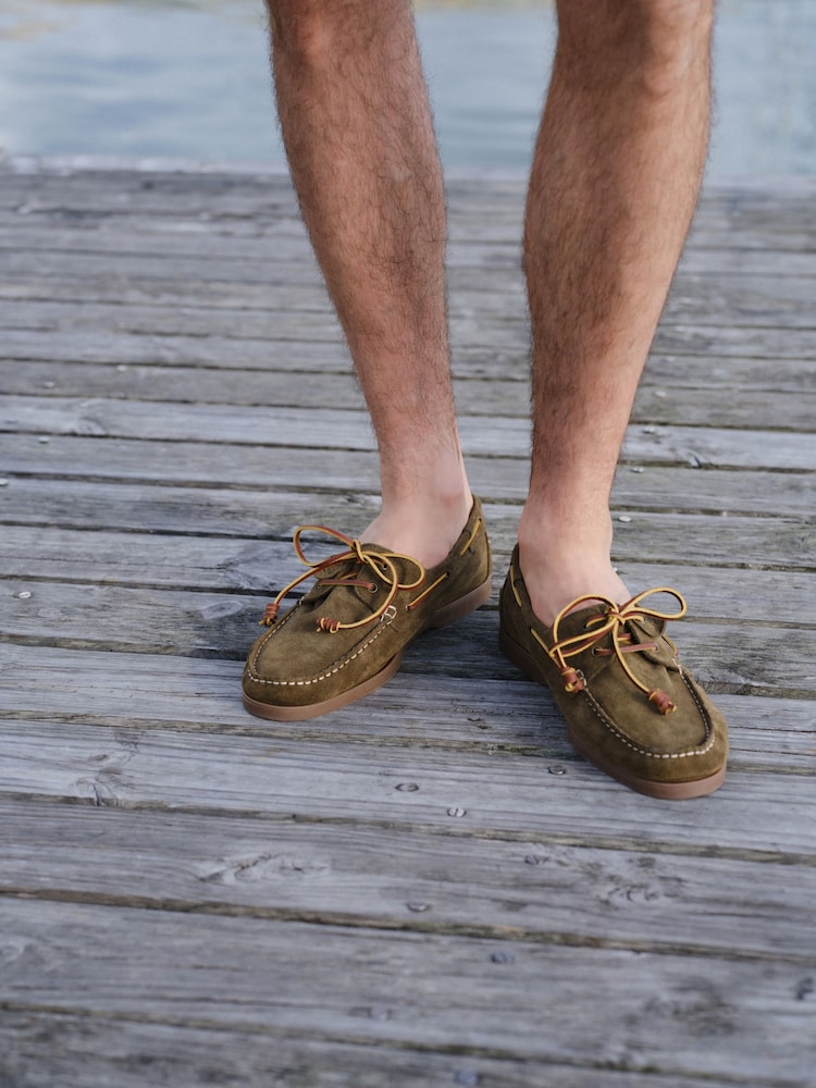 Green Leather Boat Shoes - Image 7 of 7 Green Leather Boat Shoes - Image 7 of 7