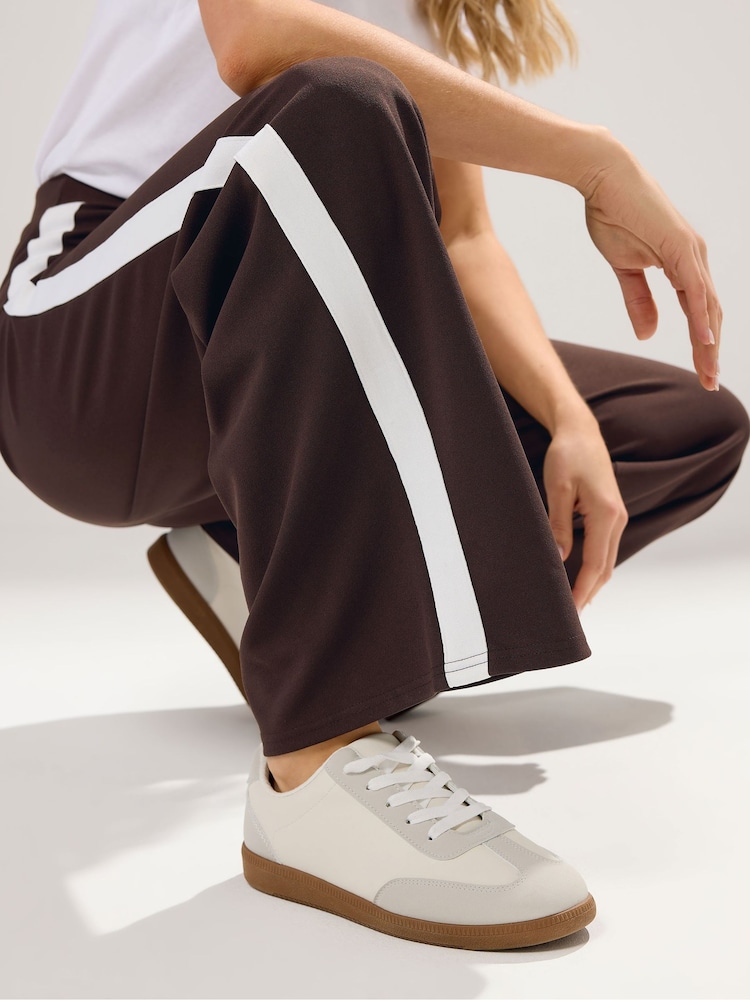 Long Tall Sally Brown Side Stripe Trousers - Image 4 of 4