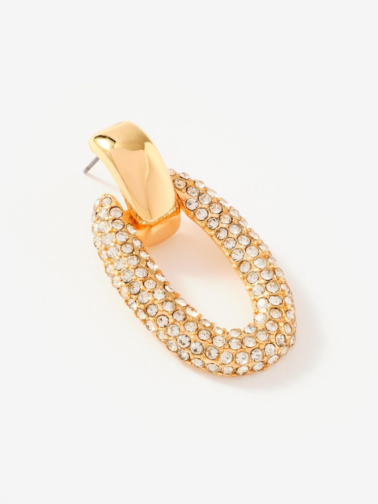 Mint Velvet Plate Pave Drop Earrings - صورة 3 من 3 Mint Velvet Plate Pave Drop Earrings - صورة 3 من 3