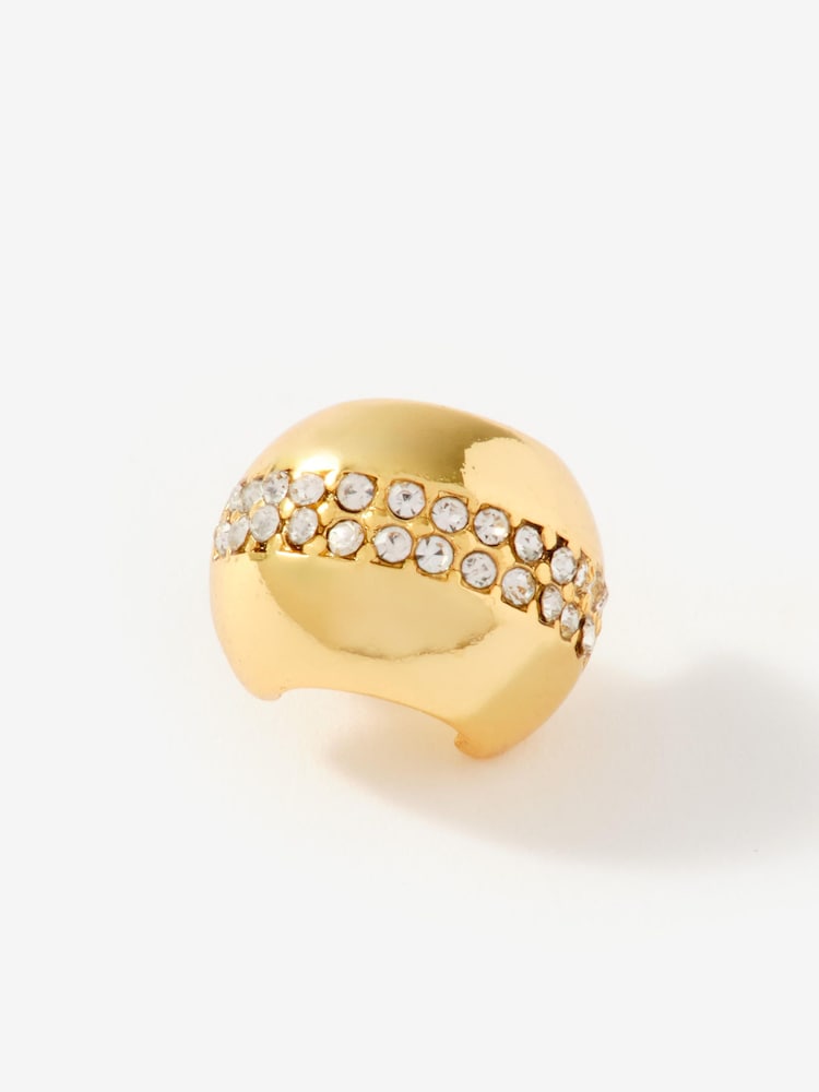 Mint Velvet Plated Pave Dome Earrings - صورة 3 من 3 Mint Velvet Plated Pave Dome Earrings - صورة 3 من 3