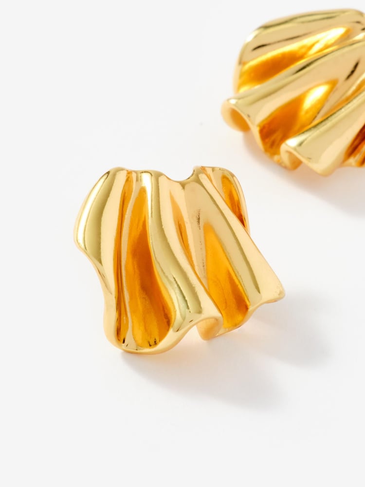 Mint Velvet Gold Plated Wave Earrings - Image 3 of 3 Mint Velvet Gold Plated Wave Earrings - Image 3 of 3