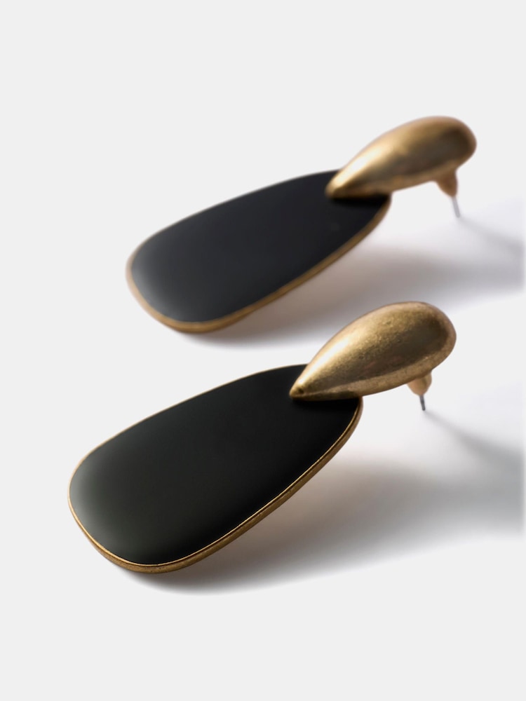 Mint Velvet Gold Tone Statement Drop Earrings - Image 3 of 3 Mint Velvet Gold Tone Statement Drop Earrings - Image 3 of 3