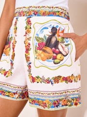 Lipsy Cream Tropical Print Shorts - Image 2 of 5