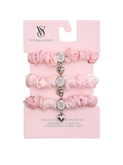 Victoria's Secret Pink Iconic Stripe 3 Pack Charm Satin Scrunchie Set - Image 1 of 2