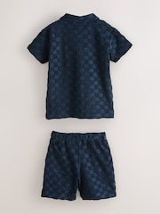 Navy Towelling Shirt and Shorts Set - Image 7 of 10