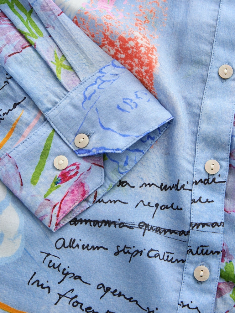 Blue Floral National Trust x Next Lightweight Long Sleeve Shirt - Image 10 of 10