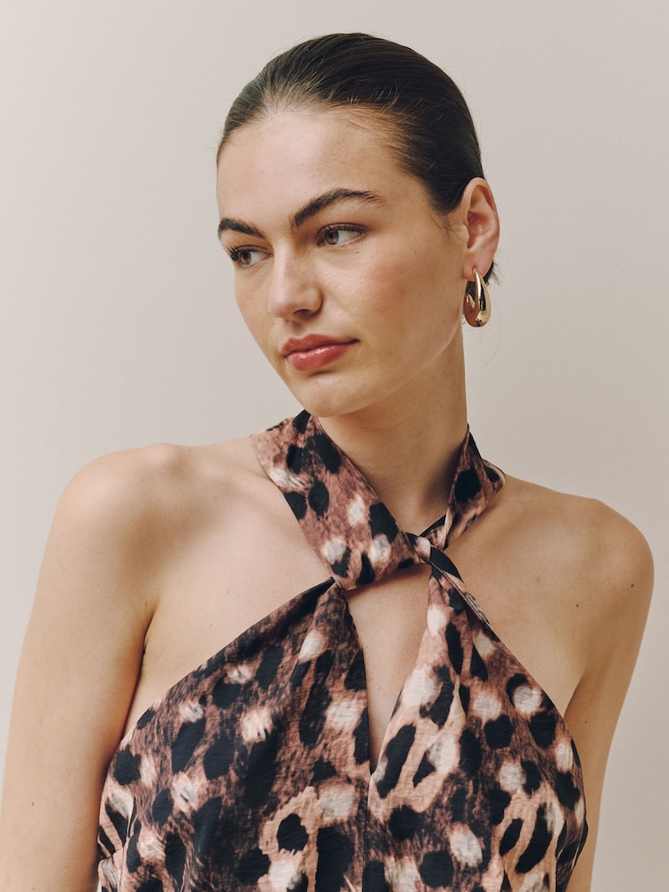 Deer Print Halter Neck Top - Image 5 of 5 Deer Print Halter Neck Top - Image 5 of 5