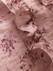 Pink Floral Print Ruffle Detail Long Sleeve Blouse - Image 6 of 8