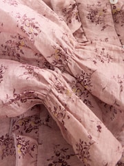Pink Floral Print Ruffle Detail Long Sleeve Blouse - Image 8 of 8
