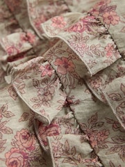 Sage Green Floral Print Ruffle Detail Long Sleeve Blouse - Image 2 of 3