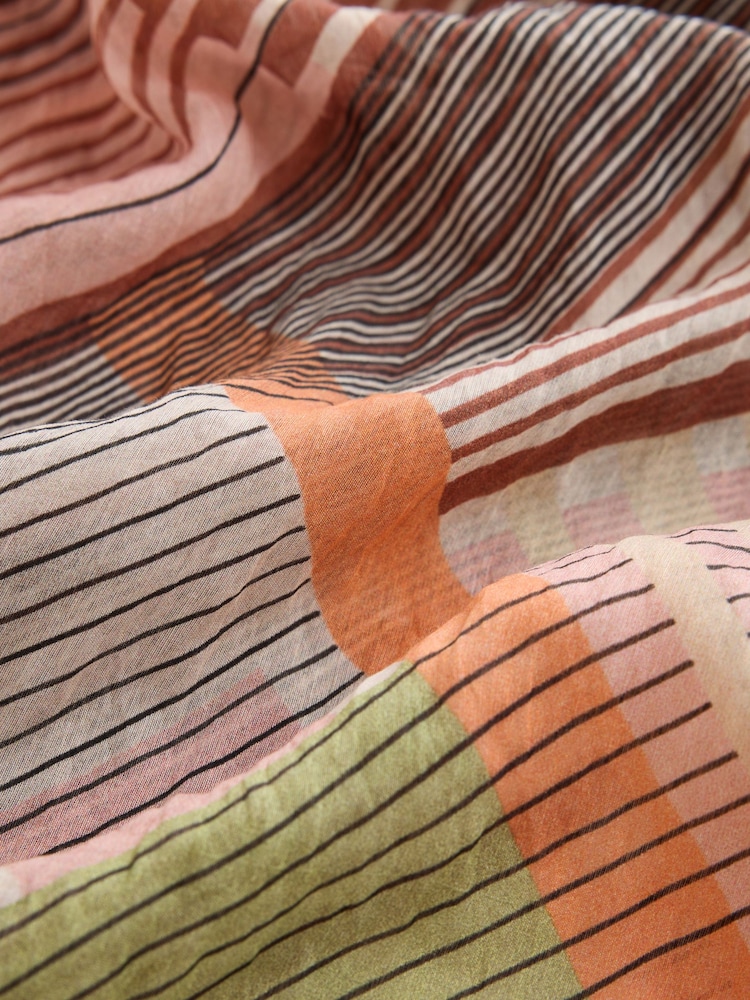 Pink/Green Stripe Hardware Trim Sleeveless Draped Top - Image 8 of 8 Pink/Green Stripe Hardware Trim Sleeveless Draped Top - Image 8 of 8