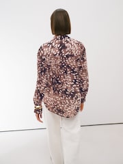 Deer Print Relaxed Long Sleeve Cotton Lightweight Shirt - Image 2 of 4