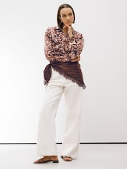 Deer Print Relaxed Long Sleeve Cotton Lightweight Shirt - Image 4 of 4