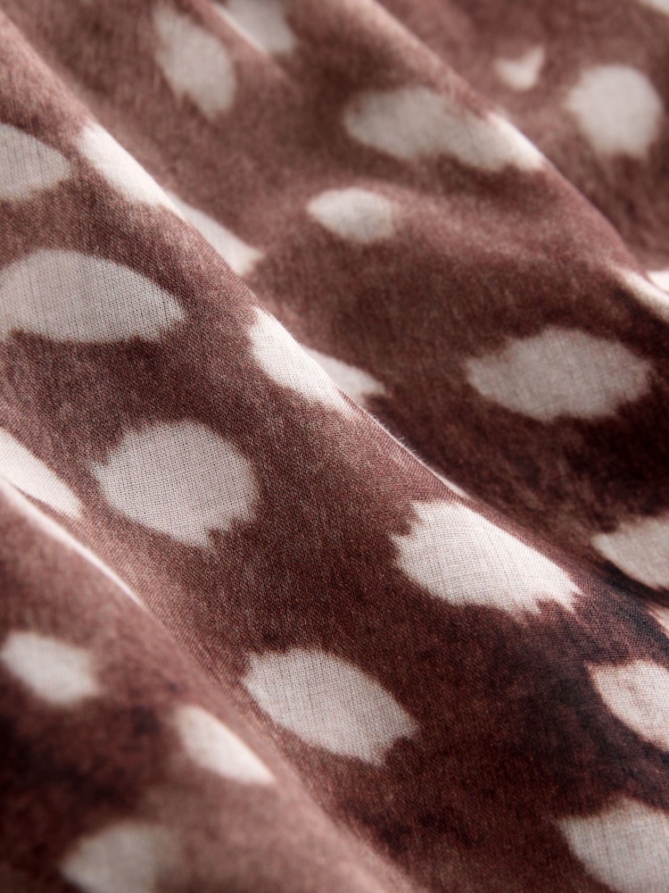 Brown Deer Print Relaxed Long Sleeve Cotton Lightweight Shirt - Image 7 of 7 Brown Deer Print Relaxed Long Sleeve Cotton Lightweight Shirt - Image 7 of 7