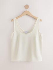 Ecru - Satin Scoopneck Cami Top - Billede 5 af 7