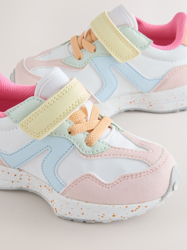 Multi Pastel Elastic Lace Touch Fasten Trainers - Image 5 of 5