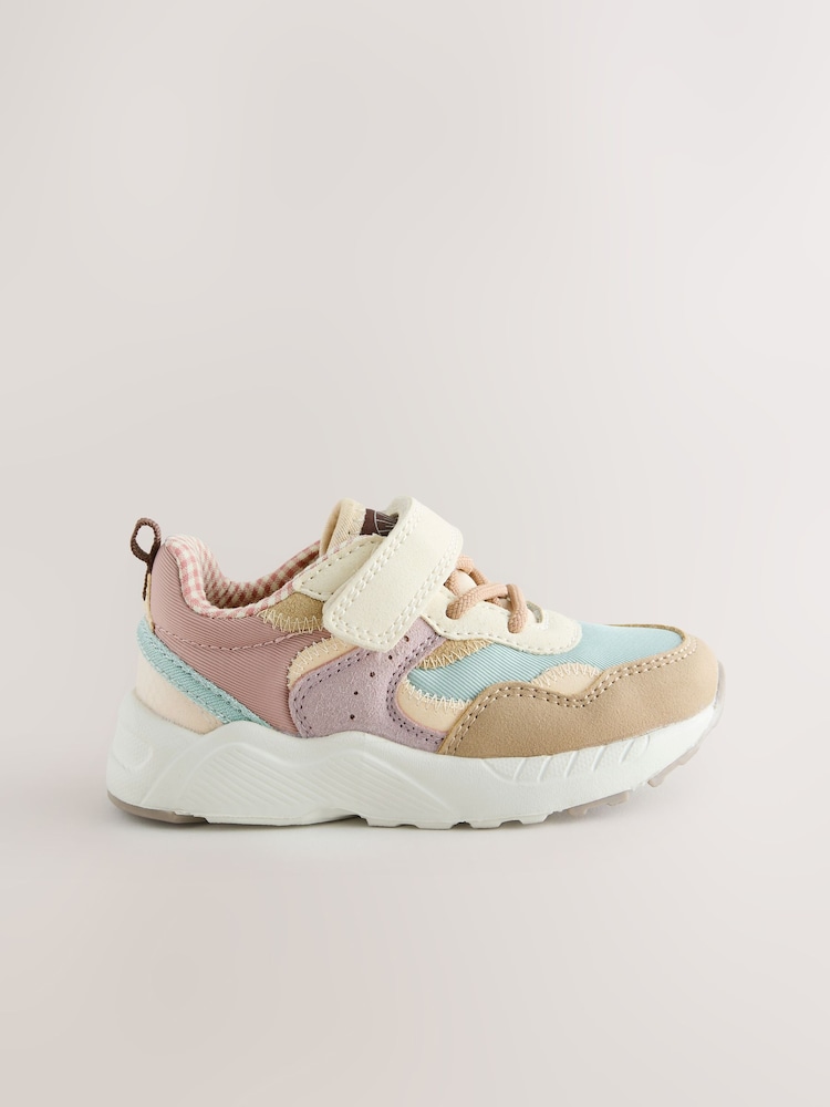 Multi Neutral Standard Fit (F) Elastic Lace Touch Fasten Trainers - Image 2 of 5 Multi Neutral Standard Fit (F) Elastic Lace Touch Fasten Trainers - Image 2 of 5