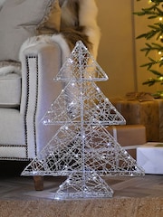 Festive 60cm BO Lit Silver Shimmer Tree With Timer - Image 1 of 1