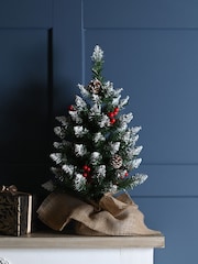 Festive 60cm Pre Lit Berry And Cone Table Tree - Image 1 of 3