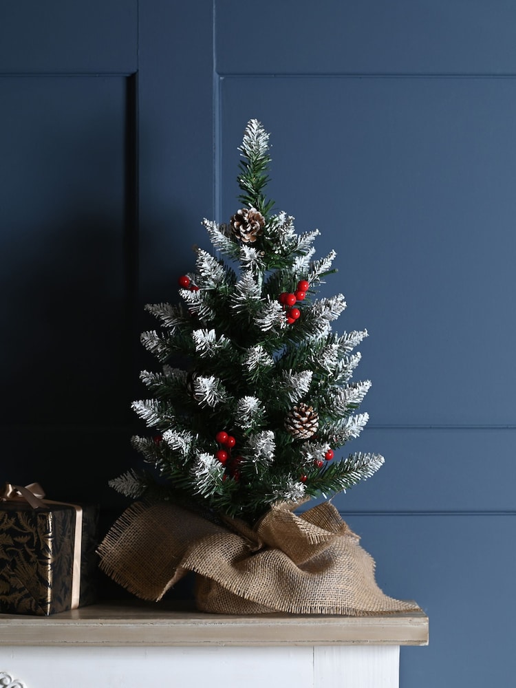 Festive 60cm Pre Lit Berry And Cone Table Tree - Image 1 of 3 Festive 60cm Pre Lit Berry And Cone Table Tree - Image 1 of 3