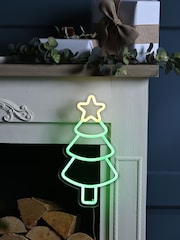 Festive 19cm x 35cm Neon Flex Hanging Xmas Tree - Image 1 of 2