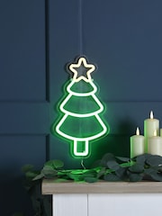 Festive 19cm x 35cm Neon Flex Hanging Xmas Tree - Image 2 of 2