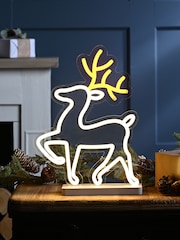 Festive 27cm X 36cm Neon Flex Reindeer On Base - Image 1 of 1