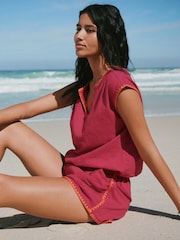 Pink Whipstitch Jersey Shorts - Image 1 of 8