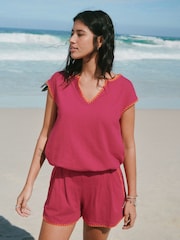 Pink Whipstitch Jersey Shorts - Image 2 of 8